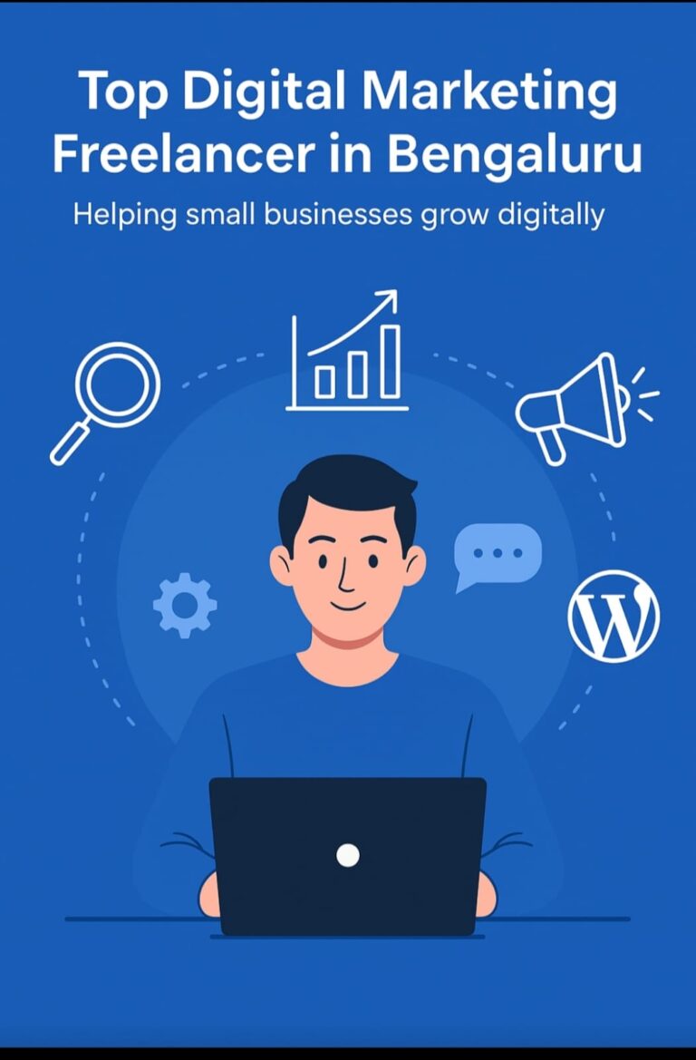 "Top Digital Marketing Freelancer in Bengaluru". Helping small business grow digitally.
